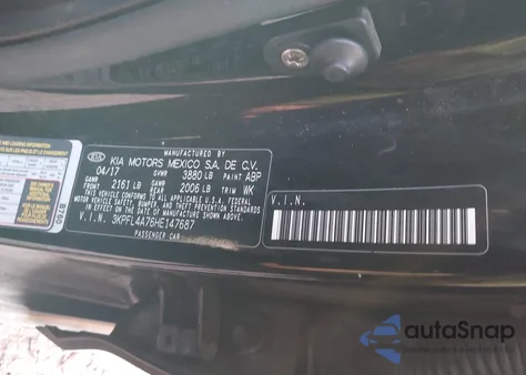 2017 Kia Forte Lx from USA, damaged, VIN 3KPFL4A76HE147687
